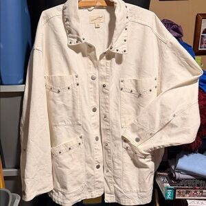 Universal Thread white studded denim jacket (XXL) - NWOT